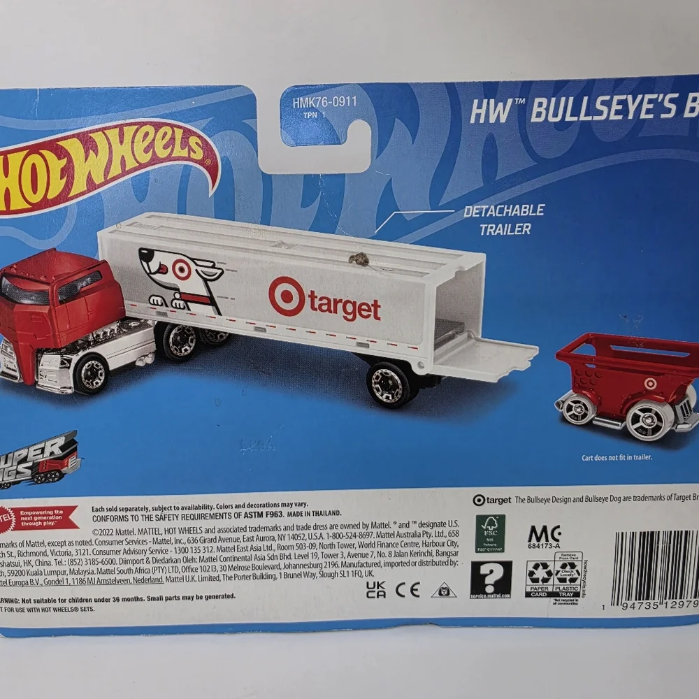 Hot Wheels Target Super Rigs Semi Tractor Trailer Cart
